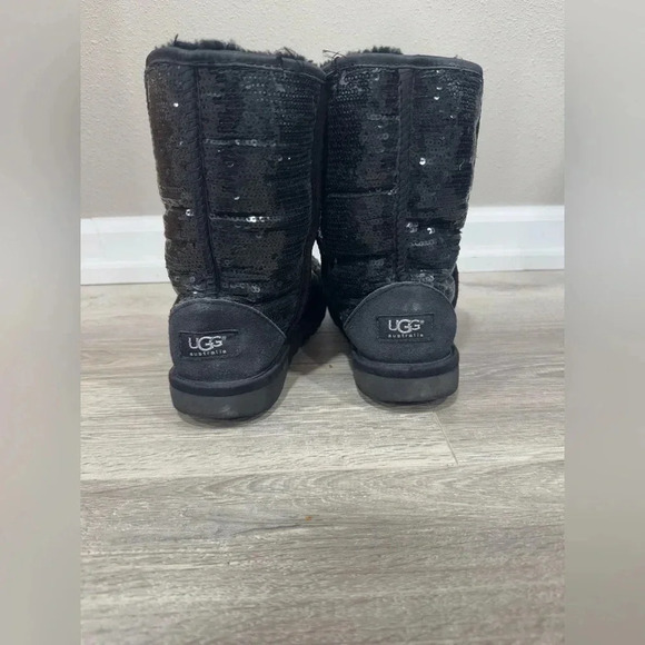 Ugg Australia Glitter Sequin Boot Black Size 8 - Picture 5 of 10